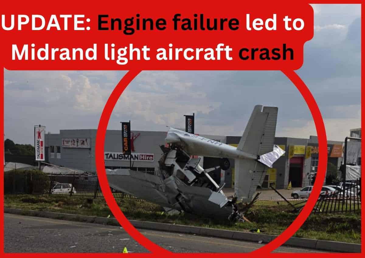 UPDATE: Engine failure led to Midrand light aircraft crash | Rekord