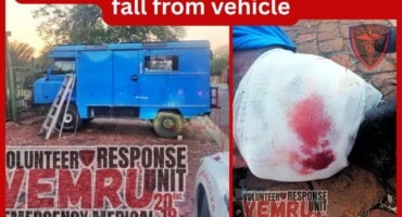 Pretoria man seriously injured in fall from vehicle