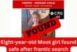 Eight-year-old Moot girl found safe after frantic search