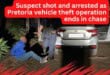 Suspect shot and arrested as Pretoria vehicle theft operation ends in chase