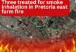 Three treated for smoke inhalation in Pretoria east farm fire
