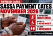 Here is the SASSA payment dates for November