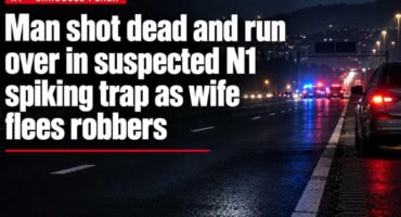 Man shot dead and run over in suspected N1 spiking trap as wife flees robbers
