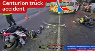 Two bikers injured in Centurion truck accident