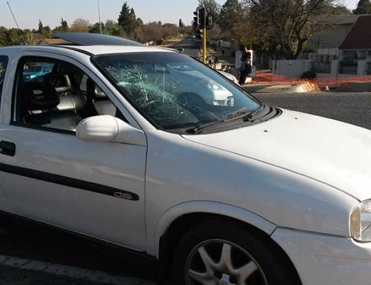 The vehicle’s windscreen was damaged during the accident.