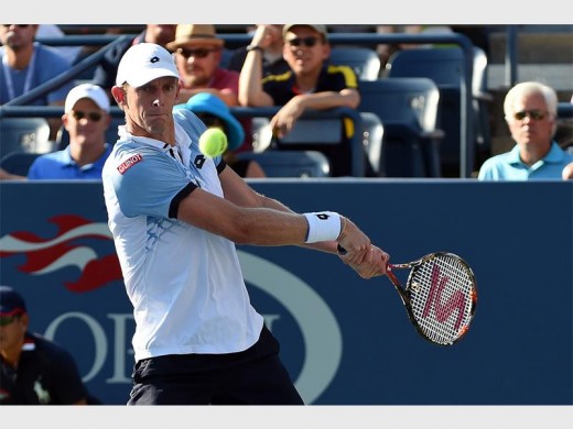 Kevin Anderson in action against Andy Murray in a men's singles fourth-round match. Picture (USTA/Garrett Ellwood).