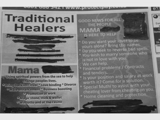 Police warn that some traditional healers might be bogus.