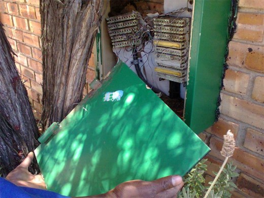 A number of Telkom representatives have come to evaluate the exposed cable box yet nothing has been done over six weeks later. Photo supplied.
