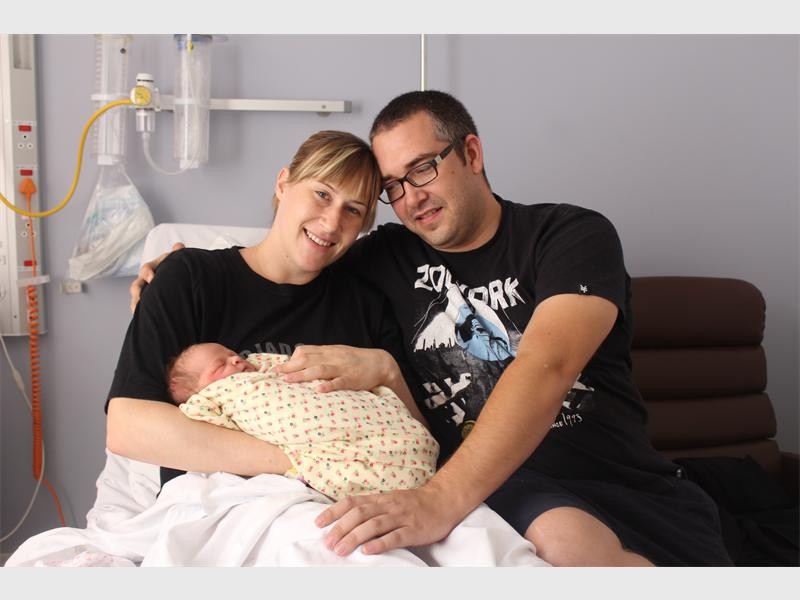 Nicolette Oodendaal and Marc White with baby Mia White.