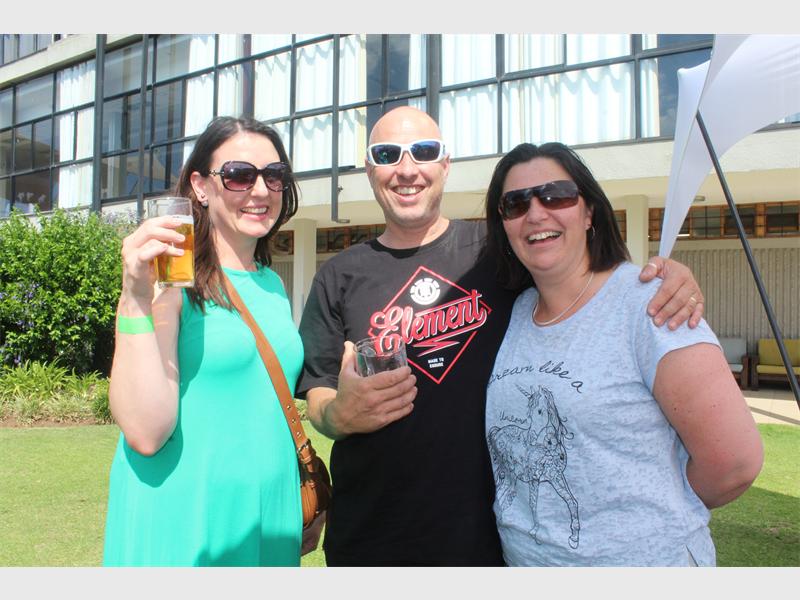 Roanne Towers enjoys a cold beer.