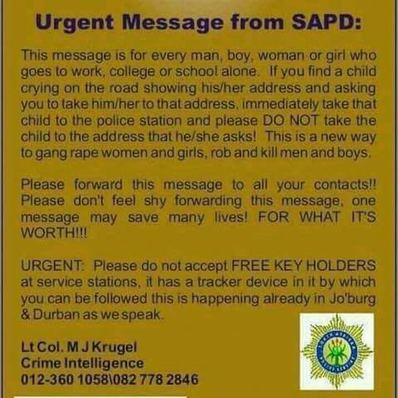 The message that has yet again been shared across social media platforms.