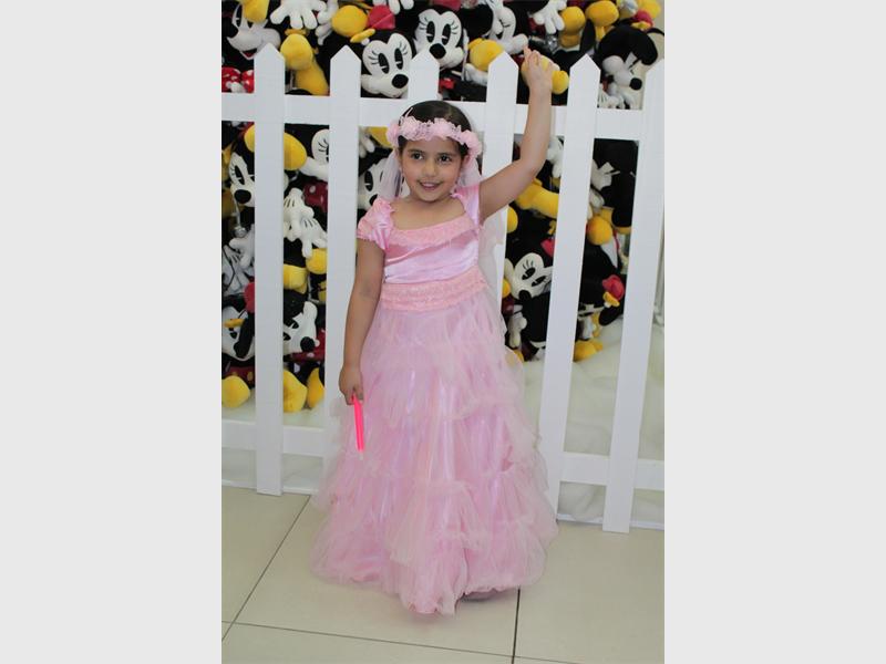Zaynah Varachia in her pretty pink princess dress.