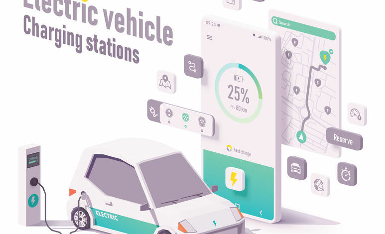 Vector electric vehicle charging stations app