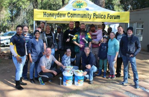 The Honeydew CPF painting crew make sure the station looks great ahead of Mandela Day.