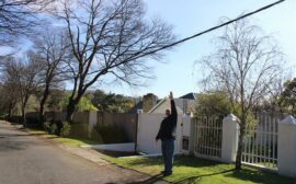 Harold Fleishman shows the the low hanging live cables. Photo: Mthulisi Lwazi Khuboni