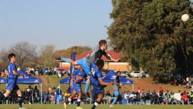 Eyes on the ball as Randburg FC battles for the semi-final spot against Tuks. Photo: Mthulisi Lwazi Khuboni