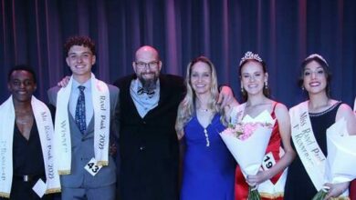 Nicholas De Agrella (second runner-up), Wandile Shezi (first runner-up); Matthew Pretorius (Mr Rand Park), Gareth Lingens and Lauren Nicolosi (teachers and hosts), Elizabeth Maritz (Miss Rand Park), Gabriella Soares (first runner-up) and Dakota Koch (second runner-up).