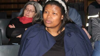 Futhi Qoza, a resident, pays close attention to the CPF and Linden police reports. Photo: Mthulisi Lwazi Khuboni