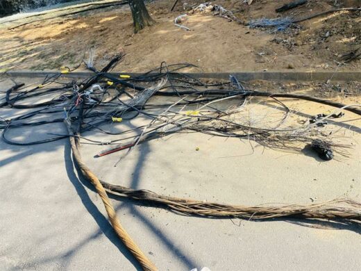 Electrical cables that were used for illegal connections. Photo: Simon Majadibodu
