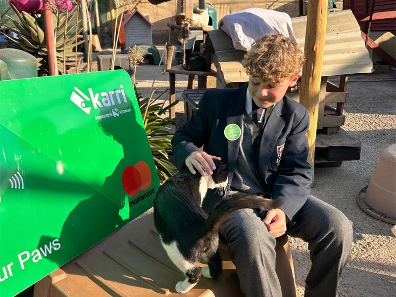 St Stithians student Liam Farren used his Karri Card competition winnings to support 4Paws, an animal shelter that helps abandoned cats and dogs.