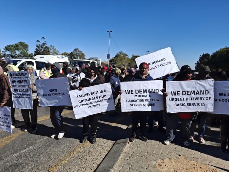 Tired of being ignored, residents of Zandspruit took to the roads, calling on the premier and mayor to fix power, sanitation, roads, and housing issues.