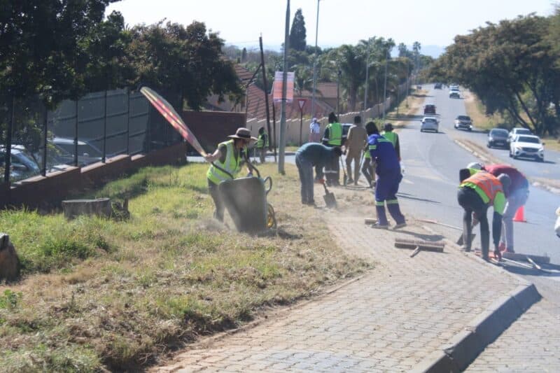 Community Heroes group members and  volunteers gave their time to clean up the area along President Fouche Drive.
