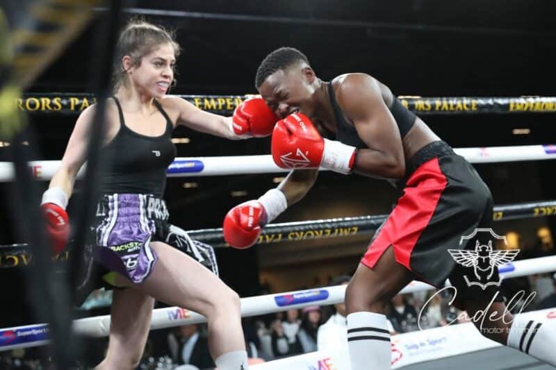 Young, talented boxer Tyla Promnick got another victory in a challenging bout against Noxolo Magagula.
