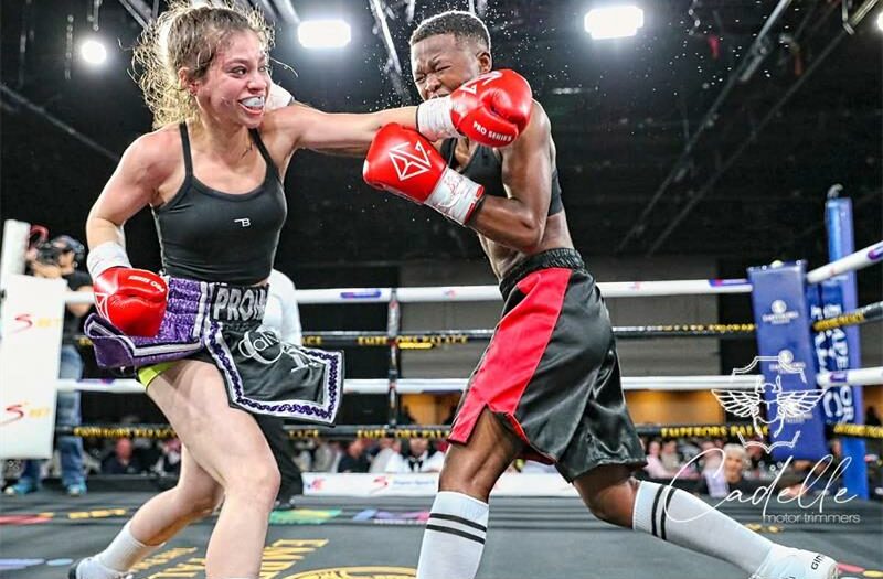 Young, talented boxer Tyla Promnick bagged another victory in a challenging bout against Noxolo Magagula