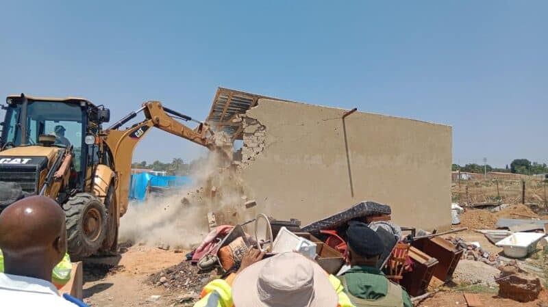 The joint multidisciplinary operation demolished illegal structures in Kya Sands. Photo: Supplied