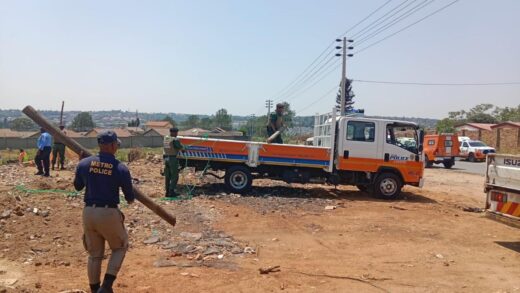 JMPD was part of the joint multidisciplinary operation that demolished illegal structures in Kya Sands. Photo: Supplied