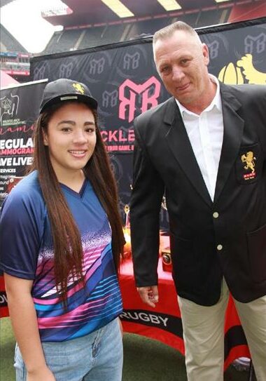 Diggers Girl on Fire player Alexis Lynn Ayub and Hendrik Paulsen. Photo: Supplied