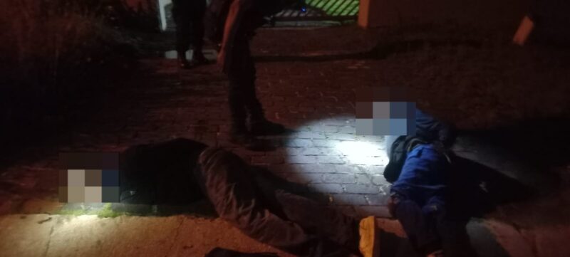 Beagle Watch officers detained two men after an early-morning alarm activation revealed a burglary in progress, with a drone pinpointing the suspects’ hiding places.