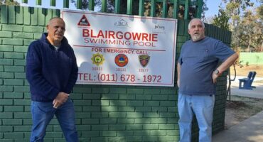 BCA co-chairperson Mark Sher and Harold Fleishman pose for a photo outside the Blairgowrie Swimming Pool. Photo: Supplied