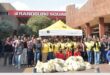 Shincheonji Volunteers, the outreach arm of the Shincheonji Church of Jesus, pose for a photo after their clean-up at the Randburg CBD. Photo: Nkazimulo Ncube