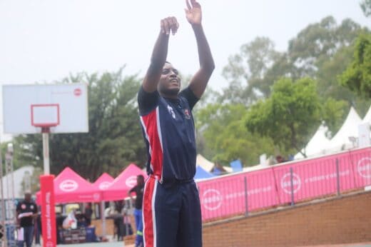 A saints basketball player shoots for the hoop on February 13, 2026. Photo: Nkazimulo Ncube