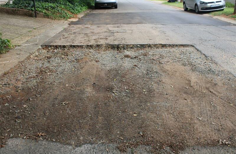 The unfinished reinstatement, in the middle of Bend Street and Mackay Avenue, continues to cause frustrations for residents in Blairgowrie.