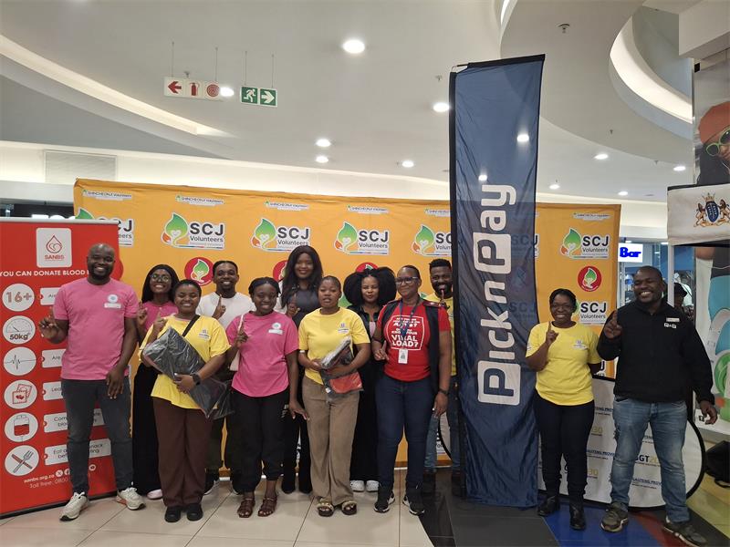 Shinchonji Volunteers, SANBS, and the Department of Health unite to bring free health services and blood donation to the heart of Randburg