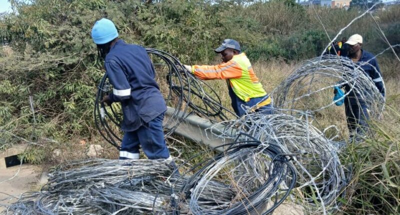 City Power confiscates cables and wires that were used illegally to supply power in Kya Sands. Photo: Supplied
