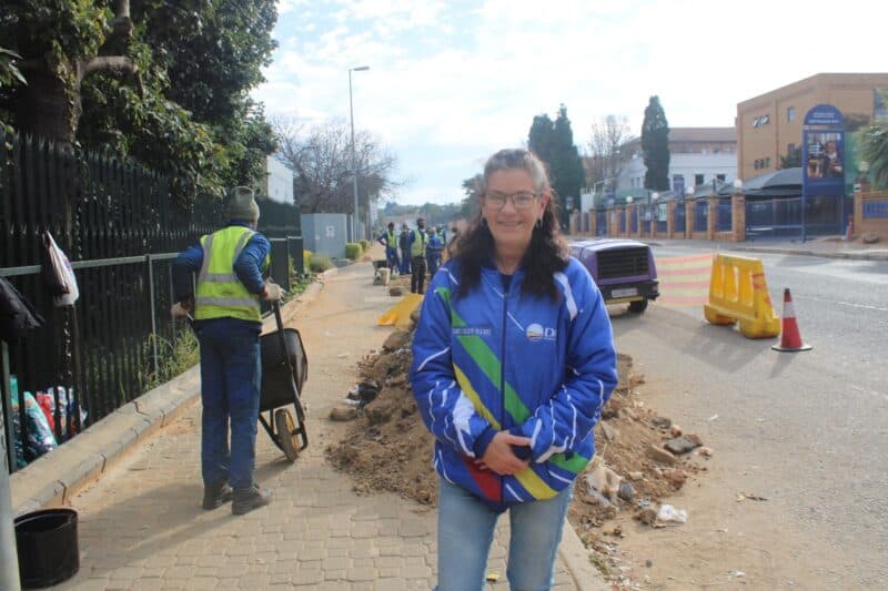 Ward 104 councillor Bea Campbell-Cloete is happy that JRA has repaired Pretoria Avenue. Photo: Mthulisi Lwazi Khuboni