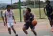 Wild Dogs' Handsome Vazi looks to make a play under pressure from King Solomon Basketball Academy's Leago Mothupi during their friendly match at Randburg Sports Complex. Photo: Nkazimulo Ncube