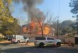 A house on the corner of Kowie and Baleta avenues in Randpark Ridge catches fire, with emergency services attending on June 25. Photo: Supplied
