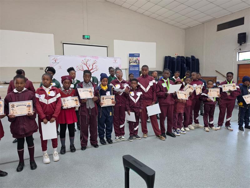 Young learners from Cosmo City schools gathered on Saturday to compete in a spelling bee, quiz, and speech contest, hosted by the Peu Ya Mohau after-school programme.