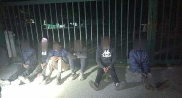 Suspects detained by Beagle Watch following an electric fence activation at a Linden complex. Photo: Supplied