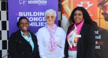Cecilia Mpofu, Lyn van Blerk and Nyasha Mubalwa attended the Life First event held in Windsor East, aimed at empowering expecting women. Photo: Mthulisi Lwazi Khuboni