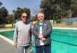 Blairgowrie Resident Association co-chairperson Mark Sher and Harold Fleishman are preparing the Blairgowrie swimming pool for its much anticipated reopening on September 1. Photo: Mthulisi Lwazi Khuboni