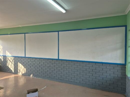 One of the 15 foundation phase classrooms at Tirisano Mmogo Primary School, featuring newly painted walls as part of the Mandela month revitalisation project. Photo: Supplied