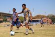 Randburg AFC's Sibongiseni Oliphant and Kaizer Chiefs' Xolani Dayimani battle for possession in a keenly fought under-17 encounter that Chiefs edged 1-0.
