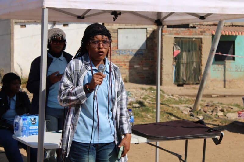 Impact Baby Rescue awareness team member presents a heartfelt poem. Photo: Nkazimulo Ncube