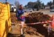 Ward 134 councillor Devon Steenkamp on site at the Randpark Ridge pipe burst. Photo: Mthulisi Lwazi Khuboni