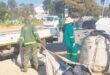 City entities work together to clean the green belt on the CR Swart Drive bridge. Photo: Supplied
